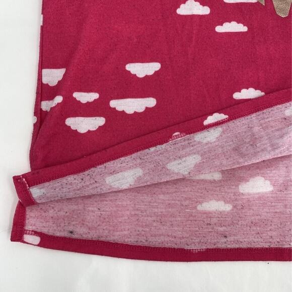 Dip Girls Graphic T-Shirt Pink White All Over Clouds Its Weekend Time Crew XL 16 - Picture 7 of 9